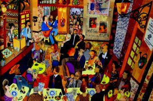 ambiance-au-bar-de-la-colombe-collage-de-michel-valette-(2013)CONTRASTE